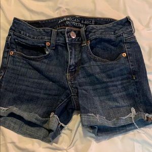 American Eagle medium wash denim shorts